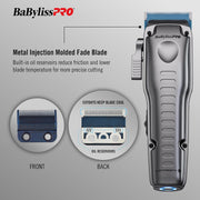 BaBylissPRO FX829 FXONE LO-PROFX Professional Cordless Clippers and Trimmers with Interchangeable Battery
