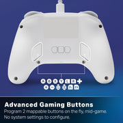 PowerA Advantage Wired Controller with Lumectra RGB Lighting, Hall Effect Thumbsticks, Mappable Buttons, Integrated C Button, White, for Nintendo Switch 2