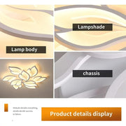 Garwarm YNFM7359-BG LED Ceiling Light Dimmable Flower Shape Flush Mount Ceiling Lamp Fixture 75W White 9-Head