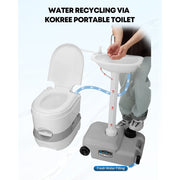 Kohree KR3131-WR Portable Sink Hand Wash Station with Electric Pump, 19L Capacity, USB/Battery Powered, Large Wheels, Soap Dispenser, Towel Holder