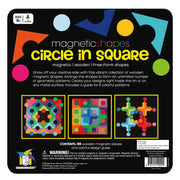 Brainwright 48-Piece Magnetic Shapes Circle in Square Puzzle, Wooden, Multicolor, Travel-Friendly Tin, 8x8 in, 8107-5
