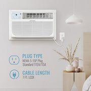 Keystone KSTAT08-1D Through-the-Wall Air Conditioner 8,000 BTU 350 Sq. ft. White