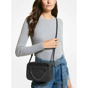 Michael Kors 35S1STTC9B Jet Set Chain Eat West Large Crossbody Black Mk Signature