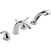 Delta T4705 2-Handle Deck-Mount Roman Tub Faucet With Hand Shower Trim Kit