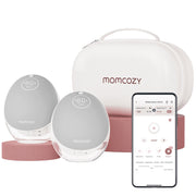Momcozy M9 Breast Pump Hands Free Mobile Flow, App Discreet Wireless Breast Pump M9, Independent Breastmilk Storage