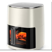CONCETTA Air Fryer 6 Quart Capacity with Window Square Air Fryer 12-in-1, Beige - Safe Construction