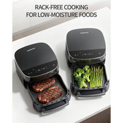 EDENPEER 11-in-1 Extra Large 6 QT Air Fryer with Dual Heat Source Technology, Smart Digital Touchscreen, Fits 12-Inch Pizza, Whisper-Quiet EA2-K