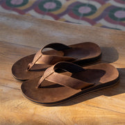 Reef Ojai Classic Mens Sandals, Dark Brown Leather Upper, Cushioned Footbed, Rubber Outsole, Size 10, CJ6246
