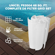 Unicel FS-2004 48 Sq Ft Replacement DE Grid Pool Filter Set, Compatible with Hayward, Pentair, Sta-Rite, Jandy