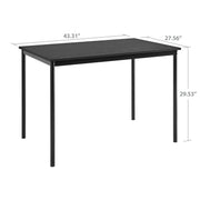 Mainstays MS1502125171011 Casual Wood and Metal Rectangular Table, Black finish for Indoor