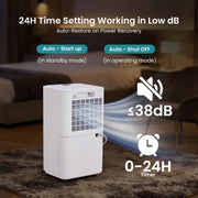 OLIXIS 30 Pint Dehumidifier, Most Efficient ENERGY STAR, 2L Tank with Drain Hose, 2000 Sq.Ft Coverage, Smart Humidity Ring, Pearl White, OL-CSJ-2L3
