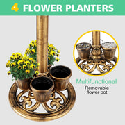 OBENSKY 12101BZ Bird Bath With 4 Planters 28