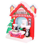 Fraser Hill Farm FHFSNWGLOBE062-L 6-Ft. Tall Santa & Snowman Snow Globe Inflatable with Lights, Outdoor Christmas Decoration