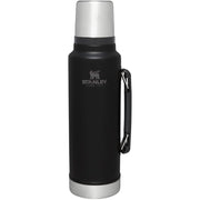 Stanley Legendary Classic Insulated Beverage Bottle, 48oz, Black 2.0, Stainless Steel, Wide Mouth, Leak-Resistant Lid with Cup, Collapsible Handle, 10-11347-056