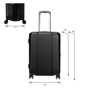 BTL 20-Inch Carry-On Expandable Hardside Upright Luggage with 360-Degree Hinomoto Spinner Wheels, Black