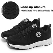 HAJINK Women's Breathable Lightweight Sneakers, Slip-On Comfortable Walking Shoes, Size: 8, Black