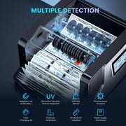 Aneken k08 Money Counter Machine with Value Count, UV IR MG DD Counterfeit Detection, 1200 Bills/Min, 200-Bill Hopper, Dual 3.7-Inch LCD Screens, Single Denomination, K08