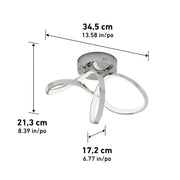 Artika Loop Flush Mount Ceiling Light, 3 CCT Selectable White, Integrated LED, Dimmable, 1200 Lumens, Modern Infinity-Loop Design, Chrome Finish