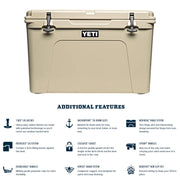 YETI Tundra 105 Hard Cooler, Desert Tan, Portable with T-Rex Lid Latches and PermaFrost Insulation, 30.5 in