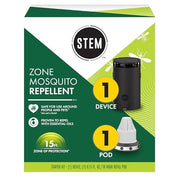 Stem Outdoor Mosquito Repellent Zone Device Starter Kit with Solar and USB-C Charger, 15 Ft Protection Zone, 1 Device, 1 Refill Pod