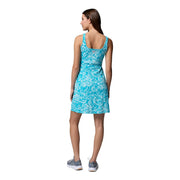 Columbia PFG Freezer III Sleeveless Athletic Dress with Sweat-Activated Cooling, UPF 30 Sun Protection, Ocean Teal Vacay Blooms, Medium, 1538021513M