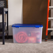 156 Qt Plastic Storage Bin with Airtight Latching Lid, Clear, Stackable, Portable with Handles