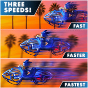NKOK Sonic RC HoverBike Remote Control Hovercraft Toy, 2.4GHz, Gyro Stabilized Altitude Hold, Auto Takeoff and Landing, Multi-Speed Stunt Flip, USB Rechargeable, Ages 6+, 18811