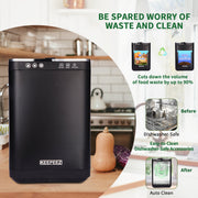 Keepeez 4L Electric Kitchen Composter, Quiet Odorless Food Waste Recycler with Auto Clean, Fast Cycle, Black, FWD-201