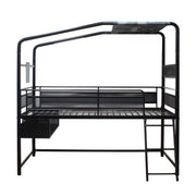 X Rocker 2113001 Contra Mid-Sleeper Gaming Bed with TV Mount, Black, Twin