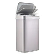 Nine Stars DZT-50-28SL 13.2 Gal / 50L Motion Sensor Rectangular Trash Can, Silver Stainless Steel