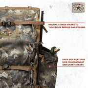 Rig Em Right Refuge Runner Hunting Backpack with Deluxe Padded Backrest, Multiple Compartments, Adjustable Cinch Straps, Optifade Timber Camo, 027-T