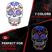 Haunted Hill Farm Halloween Giant Outdoor LED Creepy Crawling Spider, 48 x 40 in, 288 Purple Red Green LED Lights, Powder-Coated Metal Frame, Weather-Resistant, Fully Assembled