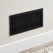 Signature Hardware Cast Iron Wall Register, Adjustable Damper, Black Powder Coat, 6