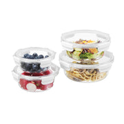 Better Homes & Gardens Round Tritan Food Storage Containers with Airtight Lids, BPA-Free, Microwave and Freezer Safe, Set of 4, 8 Pieces, White, 48977