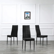 Ktaxon Set of 6 High PU Leather High Back Dining Chairs, Black