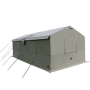Ozark WF-201090 Trail 10-Person 20x10 Outdoor Wall Tent with Stove Jack, 1 Room, Beige