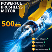 UNTIMATY Cordless Leaf Blower, 500 CFM, 150 MPH Turbo Airflow, Dual 21V 4.0Ah Batteries, Brushless Motor, 3-Speed Settings, Lightweight Handheld G250411-YE