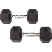 CQ Wellness Rubber Encased Hex Dumbbell in Pairs - Material: Alloy Steel