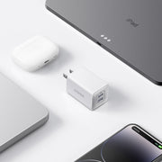 Anker 523 Nano 3 47W Dual USB-C Wall Charger, White