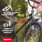 Huffy Rock It Boys 20-Inch BMX Bike, Steel Frame, EZ Build, Coaster Brake, Black, 50545L