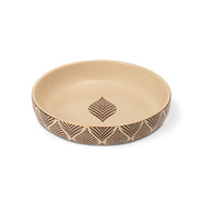 Thyme & Table 4-Pack Stoneware Low Bowls with Ocee Leaf Design, Brown, 8 in, Stackable, Microwave and Dishwasher Safe, TT2049R-ECOM