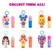 MGA Entertainment Yummiland Licensed Sweets Lip Gloss Doll with DIY Blue Raspberry Blow Pop Lip Gloss, Removable Keychain, Articulated 4-Inch Figure