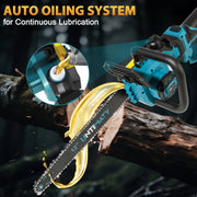 UNTIMATY Cordless Electric Chainsaw, 12 Inch, 1200W Motor, Automatic Chain Oiler, Tool-less Chain Tensioning, Blue