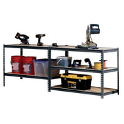 72 in. H x 48 in. W x 24 in. D 5-Shelf Steel Shelving Unit in Black