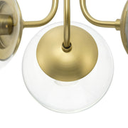 Avec A400000-191 Merrit Collection 3-Light Brushed Gold Contemporary Chandelier with Clear Glass Globe Shades