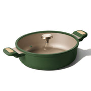 Carote A13957 4.5 QT Shallow Dutch Oven with Lid, Lightweight Aluminum Braiser & Casserole Pan for One-Pan Meals, Green