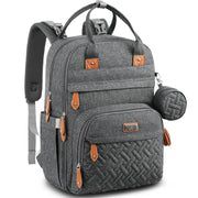 BabbleRoo Original Diaper Bag Backpack, Large 26L Capacity, Water-Resistant Polyester, Multiple Insulated Pockets, Dark Gray