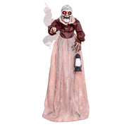 Presence 5FT Halloween Animatronics Life Size Witch with Motion and Sound Activation, Glowing Red LED Eyes, Weatherproof Battery Operated Outdoor Decoration