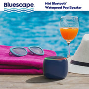 Bluescape Mini Portable Bluetooth Speaker, IPX7 Waterproof, Sound-Reactive LED Light Ring, True Wireless Stereo, Built-In FM Radio, Black