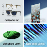 Ray-Ban RX4340V Wayfarer Ease Photochromic Eyeglass Frames, 50 mm, Striped Brown